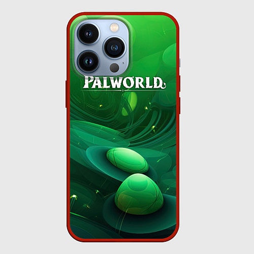 Чехол iPhone 13 Pro Palworld зеленый мир / 3D-Красный – фото 1