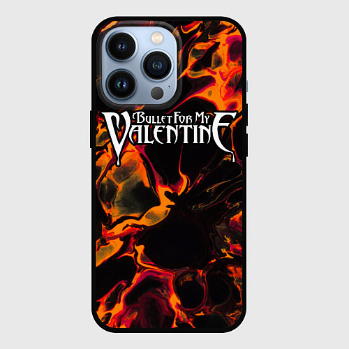 Чехол iPhone 13 Pro Bullet For My Valentine red lava / 3D-Черный – фото 1