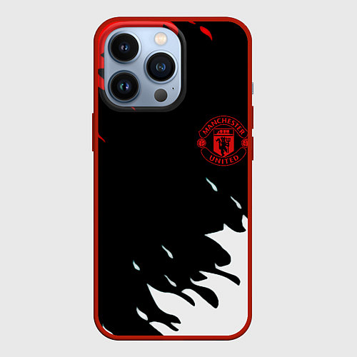 Чехол iPhone 13 Pro Manchester United flame fc / 3D-Красный – фото 1