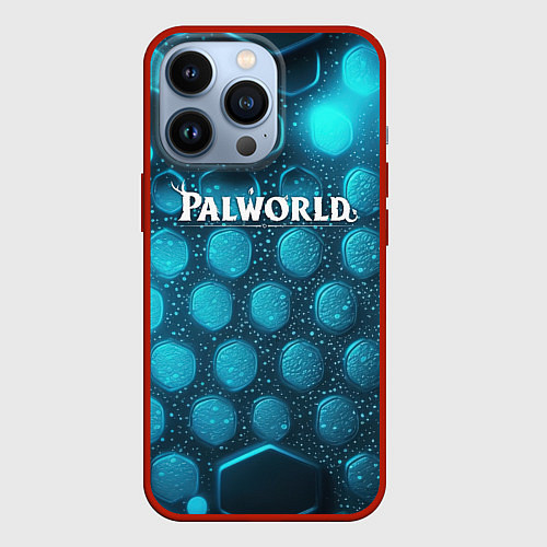 Чехол iPhone 13 Pro Palworld логотип космический / 3D-Красный – фото 1