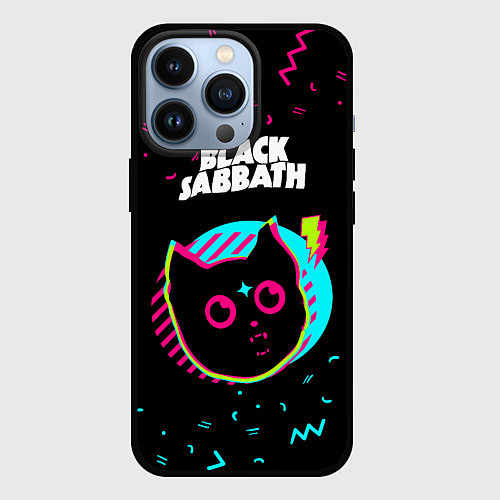 Чехол iPhone 13 Pro Black Sabbath - rock star cat / 3D-Черный – фото 1