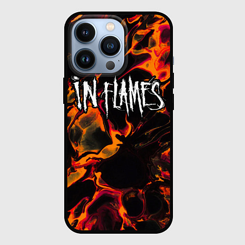 Чехол iPhone 13 Pro In Flames red lava / 3D-Черный – фото 1