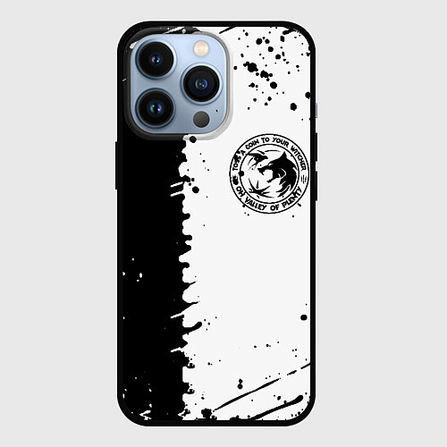 Чехол iPhone 13 Pro The witcher краски текстура / 3D-Черный – фото 1