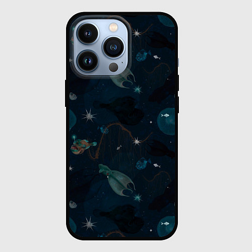 Чехол iPhone 13 Pro Глубокий океан / 3D-Черный – фото 1