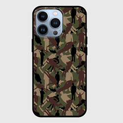 Чехол для iPhone 13 Pro Бизнесмен - камуфляж, цвет: 3D-черный