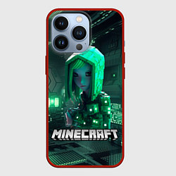 Чехол iPhone 13 Pro Minecraft девушка хакер
