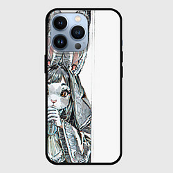 Чехол для iPhone 13 Pro Застенчивый кролик, цвет: 3D-черный