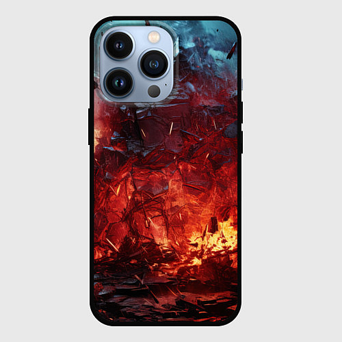 Чехол iPhone 13 Pro Абстрактный взрыв / 3D-Черный – фото 1