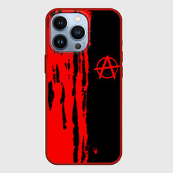 Чехол iPhone 13 Pro Анархия красные краски лого