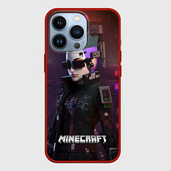Чехол для iPhone 13 Pro Minecraft matrix woman, цвет: 3D-красный