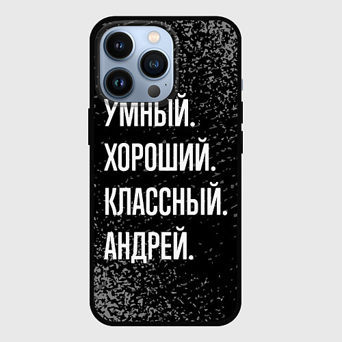 Чехол iPhone 13 Pro Умный хороший классный: Андрей / 3D-Черный – фото 1