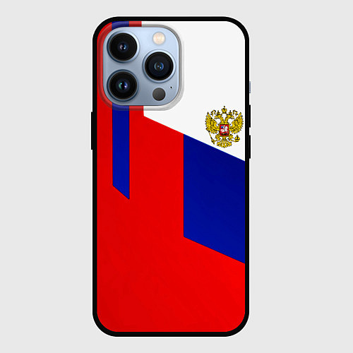 Чехол iPhone 13 Pro Россия геометрия спортивная / 3D-Черный – фото 1