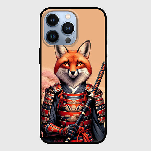 Чехол iPhone 13 Pro Лис самурай / 3D-Черный – фото 1