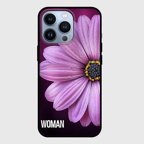 Чехол iPhone 13 Pro Фиолетовый цветок - WOMAN / 3D-Черный – фото 1