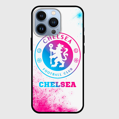 Чехол iPhone 13 Pro Chelsea neon gradient style / 3D-Черный – фото 1