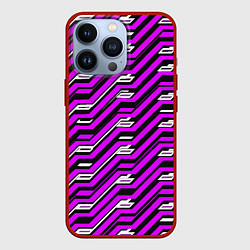 Чехол iPhone 13 Pro Киберпанк узор фиолетовый и чёрный