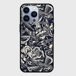 Чехол iPhone 13 Pro Gray tattoo machine