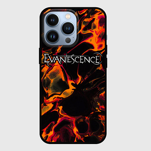 Чехол iPhone 13 Pro Evanescence red lava / 3D-Черный – фото 1