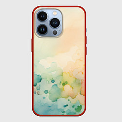 Чехол для iPhone 13 Pro Светлая акварель, цвет: 3D-красный