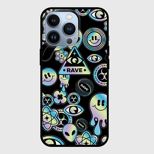 Чехол iPhone 13 Pro Rave gradient / 3D-Черный – фото 1