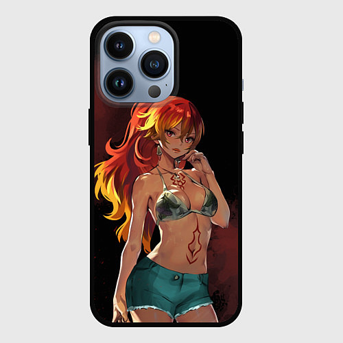 Чехол iPhone 13 Pro Сюра - Синий экзорцист / 3D-Черный – фото 1