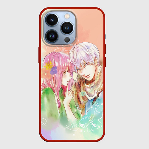 Чехол iPhone 13 Pro Ицуоми Наги и Юки Итосэ - Любовь с кончиков пальце / 3D-Красный – фото 1