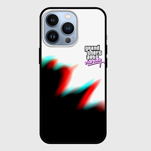 Чехол iPhone 13 Pro GTA glitch текстура вайсити / 3D-Черный – фото 1