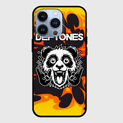 Чехол для iPhone 13 Pro Deftones рок панда и огонь, цвет: 3D-черный