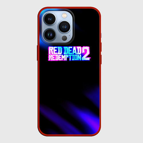 Чехол iPhone 13 Pro Red dead redemption неоновые краски / 3D-Красный – фото 1
