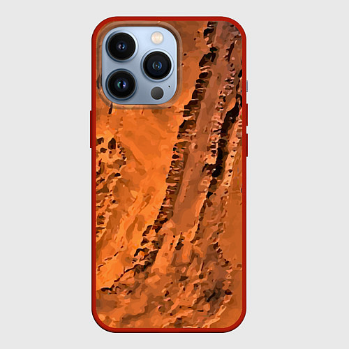 Чехол iPhone 13 Pro Каналы на Марсе - star dust / 3D-Красный – фото 1