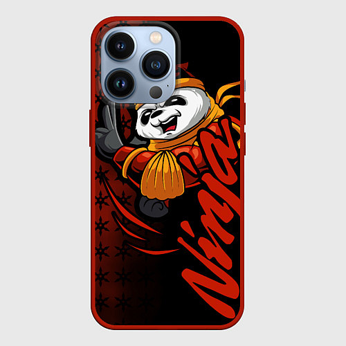 Чехол iPhone 13 Pro Панда синоби / 3D-Красный – фото 1