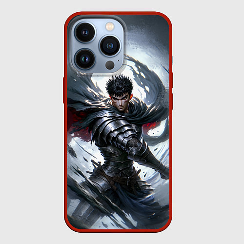 Чехол iPhone 13 Pro Берсерк - нейросеть / 3D-Красный – фото 1