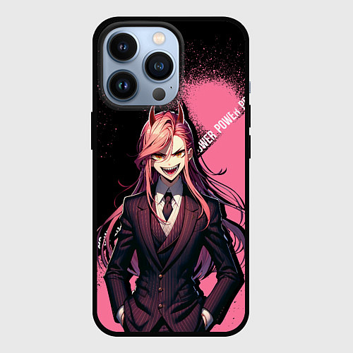 Чехол iPhone 13 Pro Человек бензопила - Пауэр / 3D-Черный – фото 1