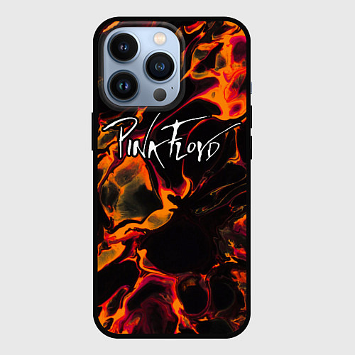 Чехол iPhone 13 Pro Pink Floyd red lava / 3D-Черный – фото 1