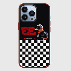 Чехол для iPhone 13 Pro Макс Ферстаппен гонщик, цвет: 3D-красный