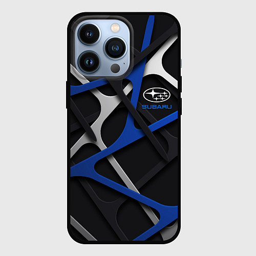 Чехол iPhone 13 Pro Subaru - 3D texture / 3D-Черный – фото 1