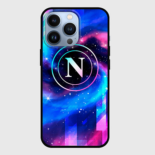Чехол iPhone 13 Pro Napoli неоновый космос / 3D-Черный – фото 1