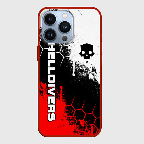 Чехол iPhone 13 Pro Helldivers 2: Skull Logo / 3D-Красный – фото 1