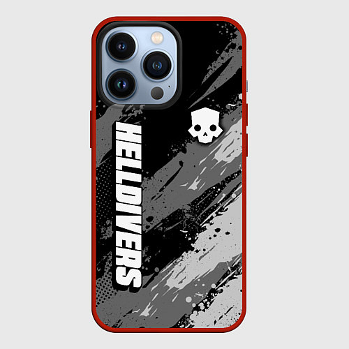 Чехол iPhone 13 Pro Helldivers 2: Skull Logo / 3D-Красный – фото 1