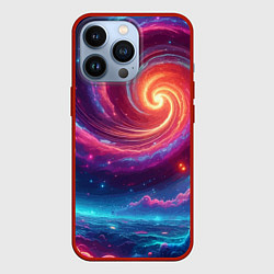 Чехол iPhone 13 Pro Яркая неоновая галактика - нейросеть