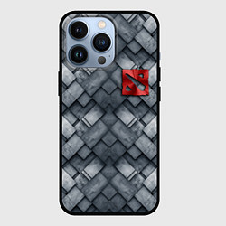 Чехол iPhone 13 Pro Dota - metal texture logo