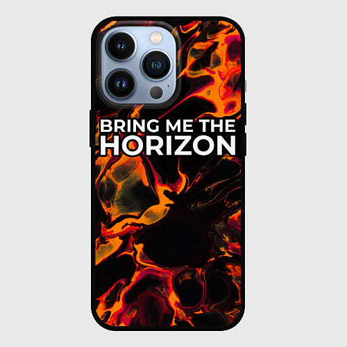 Чехол iPhone 13 Pro Bring Me the Horizon red lava / 3D-Черный – фото 1