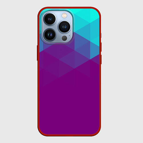 Чехол iPhone 13 Pro Geometry polygonal psy / 3D-Красный – фото 1