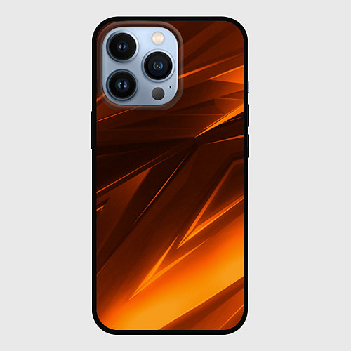 Чехол iPhone 13 Pro Geometry stripes orange / 3D-Черный – фото 1