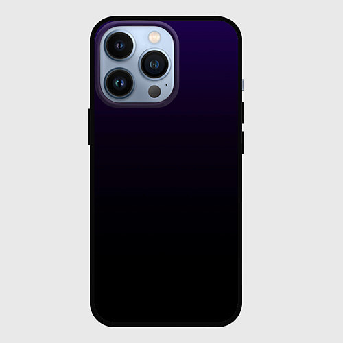 Чехол iPhone 13 Pro Фиолетово-чёрный тёмный градиент / 3D-Черный – фото 1