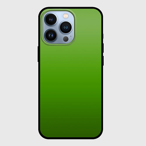 Чехол iPhone 13 Pro Градиент яблочный зелёный / 3D-Черный – фото 1