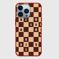 Чехол iPhone 13 Pro Коричневая шахматная доска