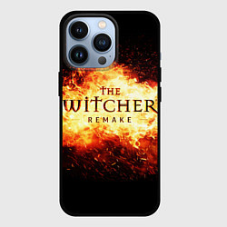 Чехол для iPhone 13 Pro The Witcher Remake в пламени огня, цвет: 3D-черный