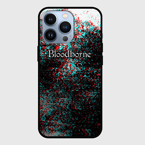 Чехол iPhone 13 Pro Bloodborn souls глитч краски / 3D-Черный – фото 1