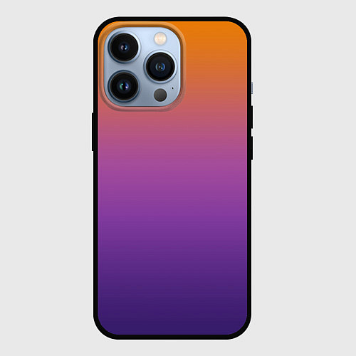 Чехол iPhone 13 Pro Градиент оранжево-фиолетовый / 3D-Черный – фото 1